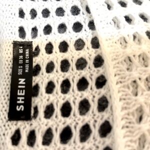 SHEIN White Open-Knit Top